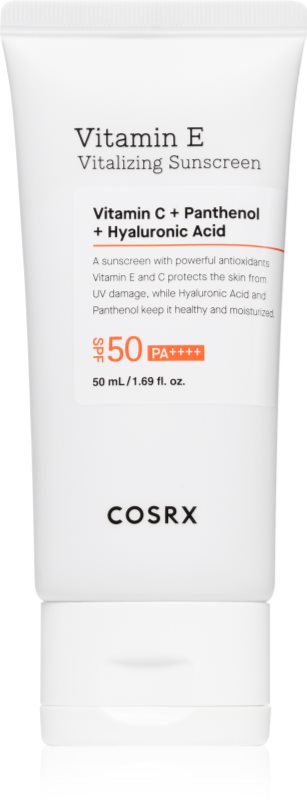 Cosrx Vitamin E Vitalizing Sunscreen crema de soare pentru fata anti-imbatranire SPF 50+ 50 ml