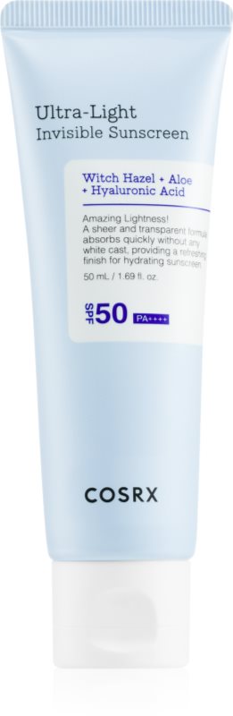 Cosrx Ultra-Light Invisible Sunscreen cremă ușoară pentru protecția solară pentru corp și față SPF 50+ 50 ml