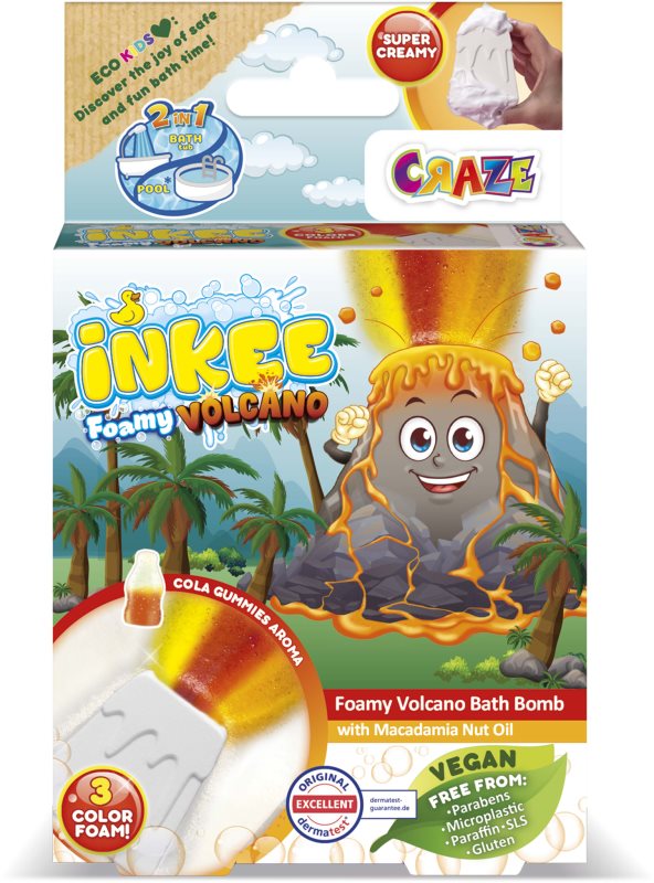Craze INKEE Foamy Volcano bombă de baie pentru copii 1 buc