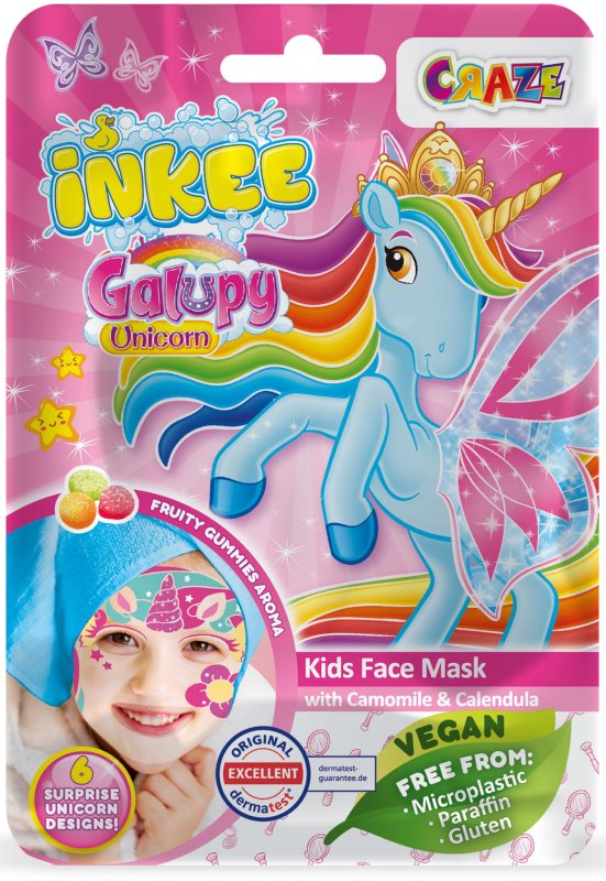 Craze INKEE Unicorn masca pentru celule pentru copii 5y+ 1 buc
