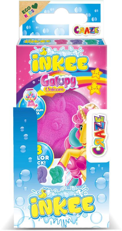 Craze INKEE Galupy Unicorn bombă de baie pentru copii 3x15 g