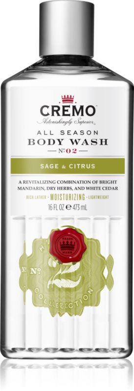 Cremo Sage and Citrus Body Wash Gel de dus pentru curatare pentru bărbați 475 ml