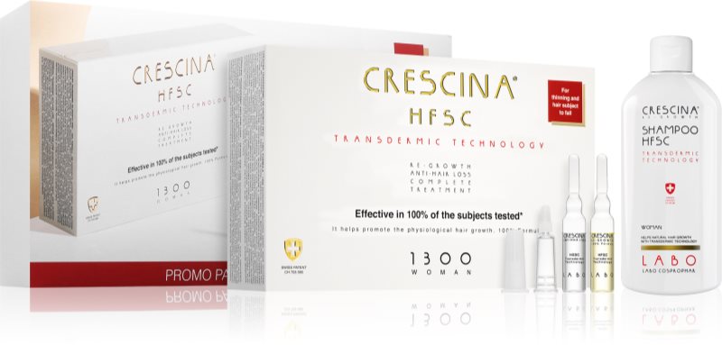 Crescina Transdermic 1300 Re-Growth and Anti-Hair Loss tratament pentru stimularea creșterii părului și anti-cădere pentru femei ambalaj economic
