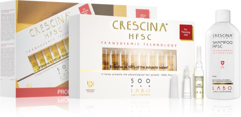 Crescina Transdermic 500 Re-Growth set cadou stimuleaza cresterea parului pentru bărbați 500