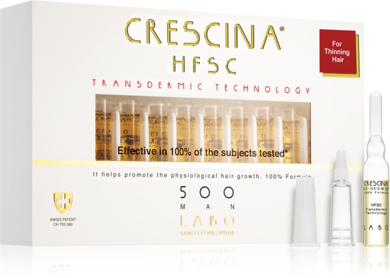Crescina Transdermic 500 Re-Growth tratament pentru stimularea creșterii părului pentru barbati 20x3.5 ml