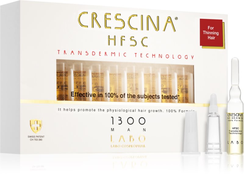 Crescina Transdermic 1300 Re-Growth tratament pentru stimularea creșterii părului pentru barbati 20x3,5 ml