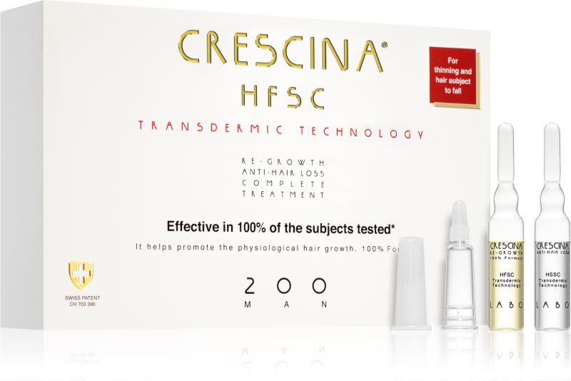 Crescina Transdermic 200 Re-Growth and Anti-Hair Loss tratament pentru stimularea creșterii părului și anti-cădere pentru barbati 20x3.5 ml