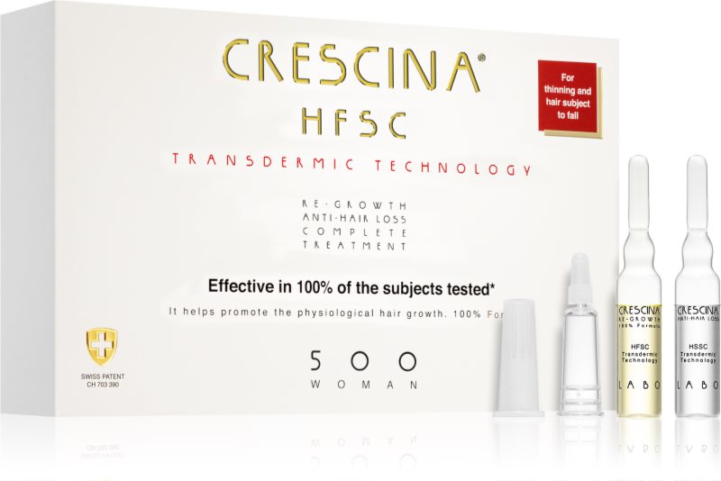 Crescina Transdermic 500 Re-Growth and Anti-Hair Loss tratament pentru stimularea creșterii părului și anti-cădere pentru femei