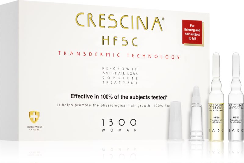Crescina Transdermic 1300 Re-Growth and Anti-Hair Loss tratament pentru stimularea creșterii părului și anti-cădere pentru femei