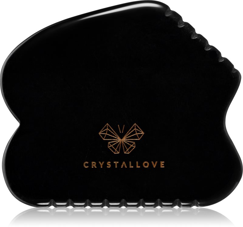 Crystallove Black Obsidian Contour Gua Sha accesoriu de masaj 1 buc
