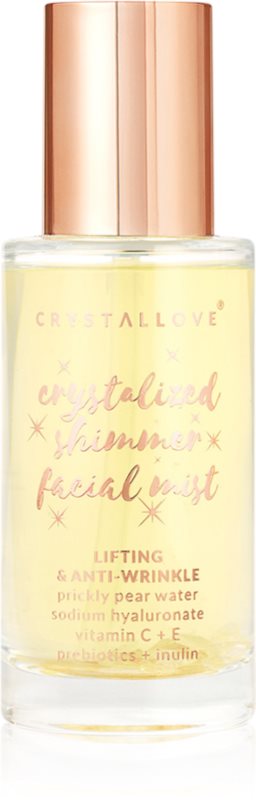 Crystallove Clear Quartz Shimmer Facial Mist lotiune pentru fata pentru luminozitate si hidratare 100 ml