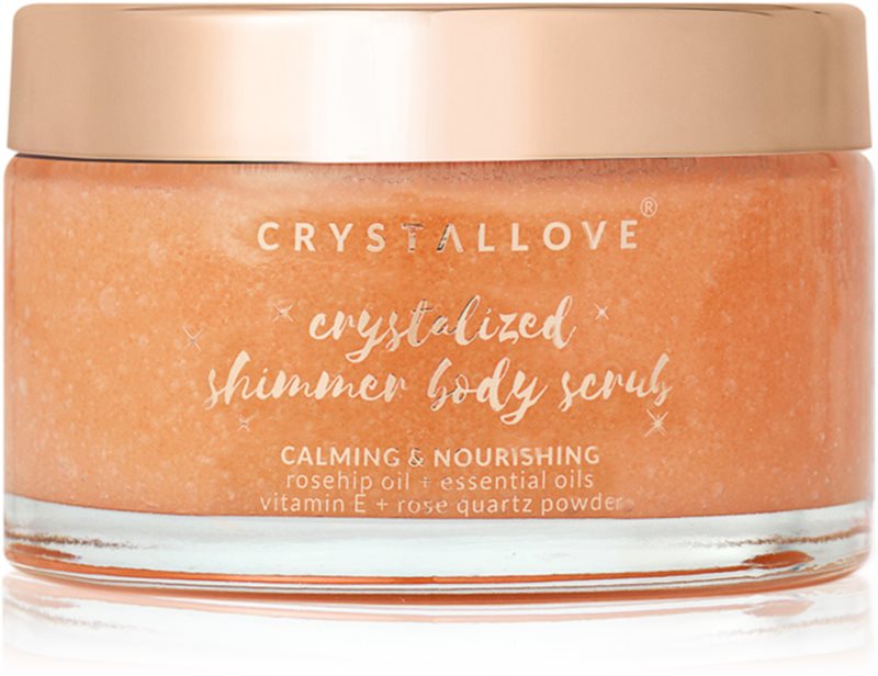 Crystallove Rose Quartz Shimmer Body Scrub exfoliant pentru corp 200 g