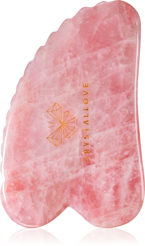 Crystallove Rose Quartz 3D Gua Sha accesoriu de masaj 1 buc