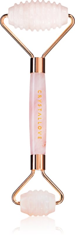 Crystallove Rose Quartz 3D Teeth Roller rolă pentru masaj faciale 1 buc