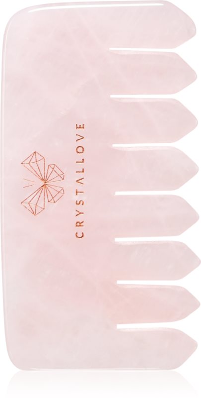 Crystallove Rose Quartz Comb accesoriu de masaj de par si de corp 1 buc