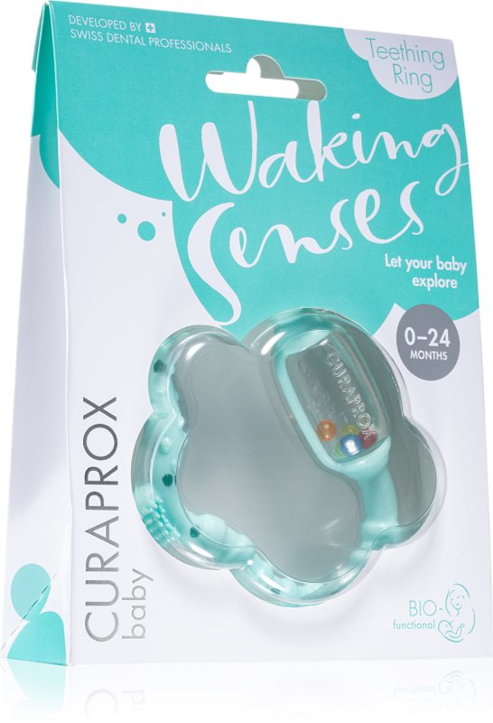 Curaprox Baby Waking Senses inel pentru dentitie cu perie ce maseaza gingia 1 buc