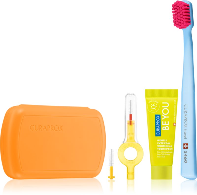 Curaprox Travel Set Set de călătorii pentru dinti, limba si gingii Magenta