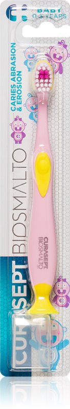 Curasept Biosmalto Baby 0-3 Years periuta de dinti pentru copii cu ventuză 1 buc