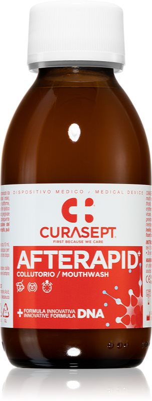 Curasept Afterapid+ apă de gură pentru afte și răni superficiale în cavitatea bucală 125 ml