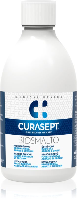Curasept Biosmalto Caries Abrasion & Erosion apa de gura pentru a consolida si de a restabili smaltul dentar 300 ml