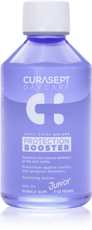 Curasept Daycare Protection Junior Booster apă de gură pentru copii 7-12 years Bubble Gum 250 ml