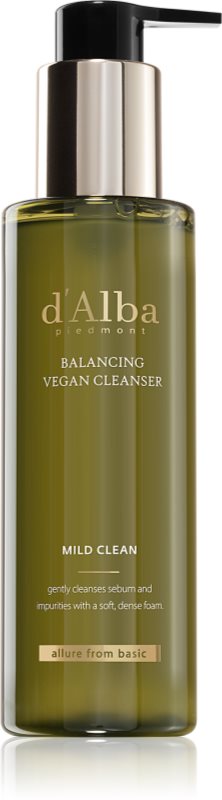 d'Alba Mild Skin Balancing Vegan Cleanser gel hidratant de curatare cu efect calmant 200 ml