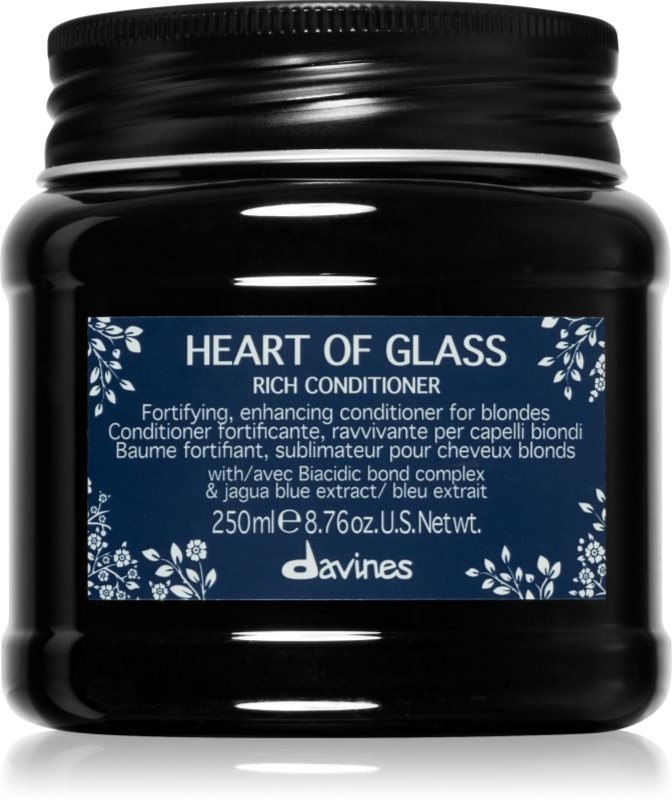 Davines Heart of Glass Rich Conditioner balsam pentru indreptare pentru par blond