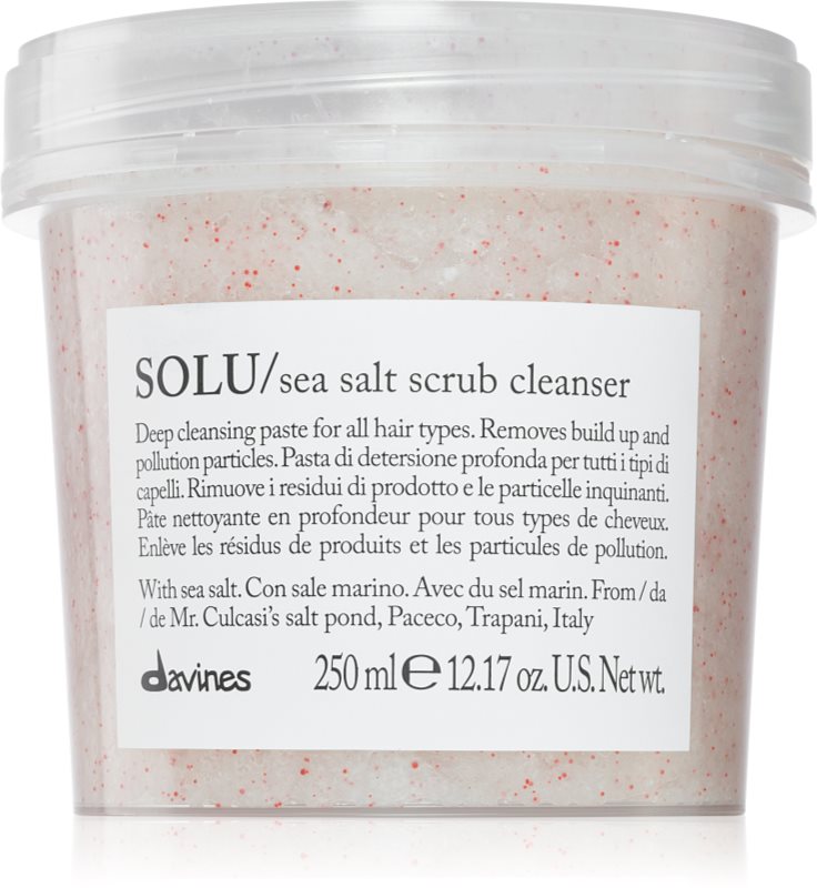 Davines Essential Haircare SOLU Sea Salt Scrub Cleanser exfoliant de curățare pentru toate tipurile de păr
