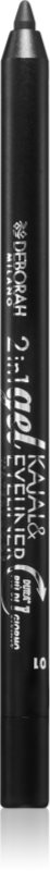Deborah Milano 2 In 1 Gel Kajal & Eyeliner gel contur ochi de lungă durată culoare 01 Black 1.2 g