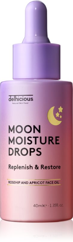 delhicious MOON MOISTURE DROPS Ulei ser hranitor pentru regenerarea și reînnoirea pielii 40 ml