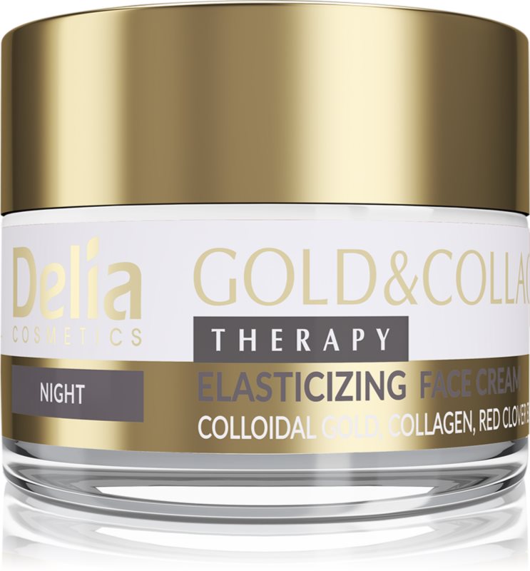 Delia Cosmetics Gold & Collagen Therapy crema de noapte mărește elasticitatea pielii 50 ml