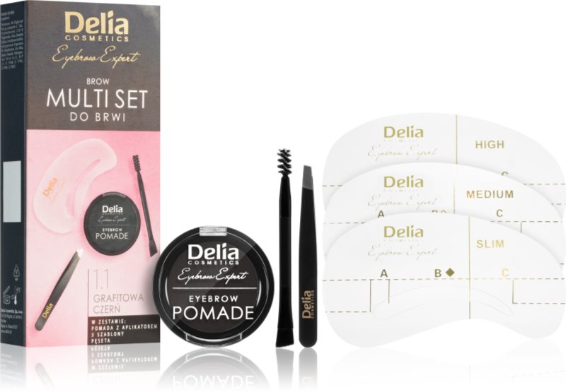 Delia Cosmetics Eyebrow Expert Zest set pentru aranjarea sprâncenelor culoare 1.1 Graphite Black 1 buc