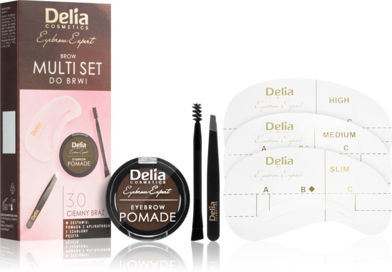 Delia Cosmetics Eyebrow Expert Zest set pentru aranjarea sprâncenelor culoare 3.0 Dark Brown 3 buc