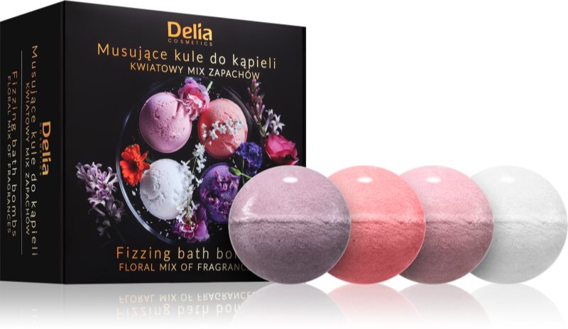 Delia Cosmetics Fizzing Bath Bombs Floral Mix set cadou pentru baie 4x100 g