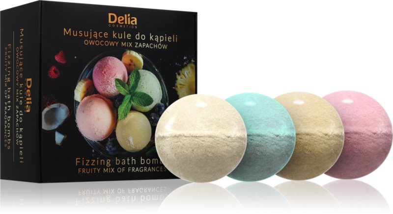 Delia Cosmetics Fizzing Bath Bombs Fruity Mix set cadou pentru baie 4x100 g