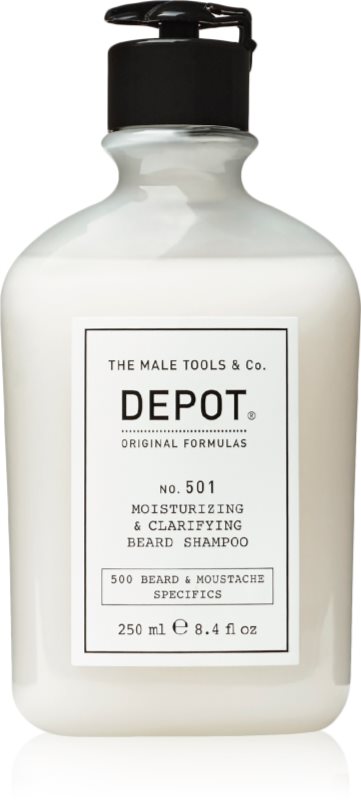 DEPOT 500 BEARD & MOUSTACHE SPECIFICS NO. 501 MOISTURIZING & CLARIFYING BEARD SHAMPOO sampon hidratant pentru barbă 250 ml