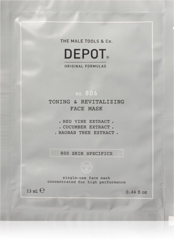 DEPOT NO. 806 TONING & REVITALIZING FACE MASK masca faciala revitalizanta pentru barbati 12x13 ml