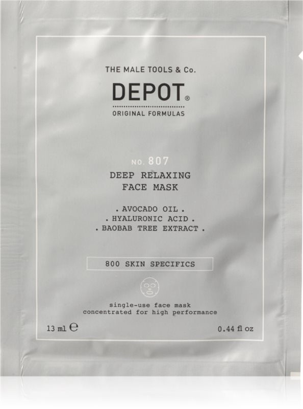 DEPOT NO. 807 RELAXING FACE MASK masca calmanta si hidratanta pentru barbati 12x13 ml