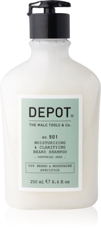 DEPOT 500 BEARD & MOUSTACHE SPECIFICS NO. 501 MOISTURIZING & CLARIFYING BEARD SHAMPOO sampon hidratant pentru barbă 250 ml