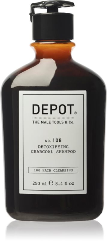 DEPOT NO. 108 DETOXIFYING CHARCOAL SHAMPOO șampon detoxifiant pentru curățare pentru toate tipurile de păr