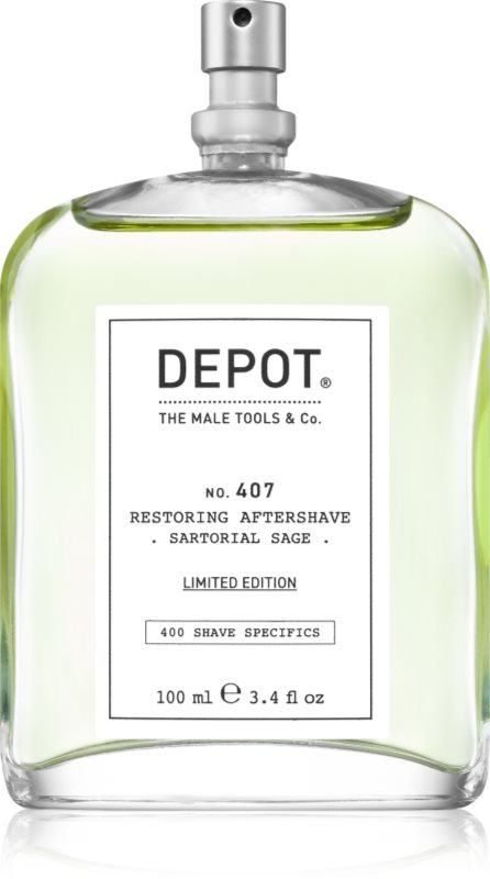 DEPOT 400 SHAVE SPECIFICS NO. 407 RESTORING AFTERSHAVE aftershave racoritor