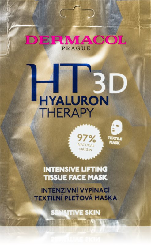 Dermacol Hyaluron Therapy 3D mască textilă cu efect de lifting pentru tonifierea pielii 1 buc