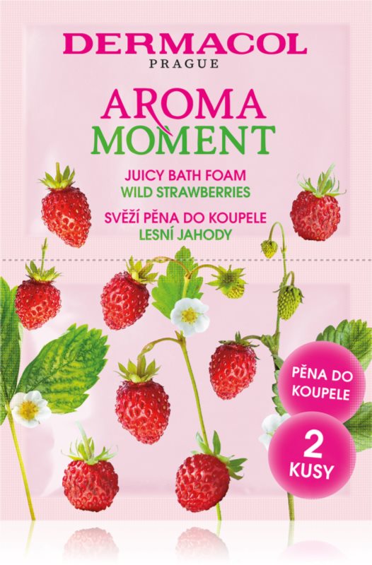 Dermacol Aroma Moment Wild Strawberries spuma de baie pachet pentru calatorie 2x15 ml