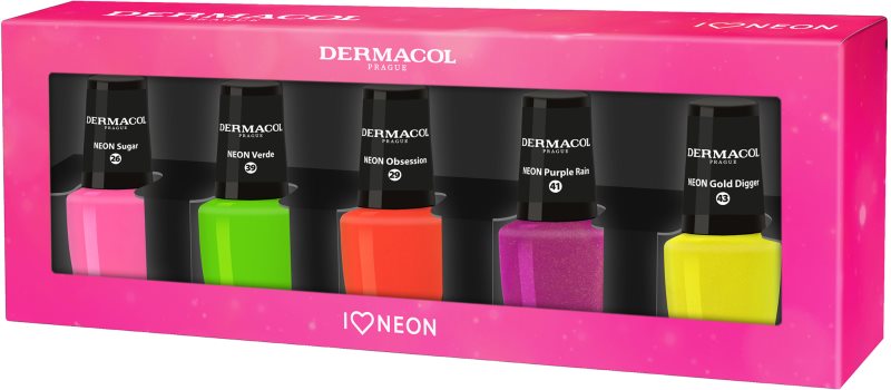 Dermacol Neon Culoare neon pentru unghii artificiale set cadou