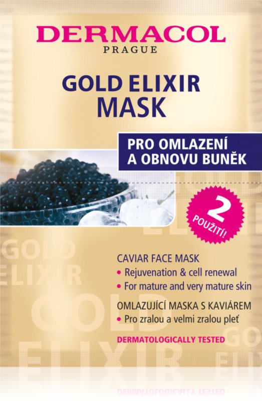 Dermacol Gold Elixir mască pentru față cu caviar 2x8 g