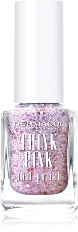 Dermacol Think Pink lac de unghii cu particule stralucitoare