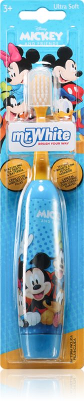 Disney Mickey&Friends mr.White baterie pentru perie de dinti ultra moale pentru copii 3+ 1 buc