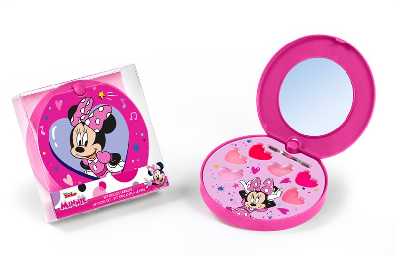 Disney Minnie Lip Gloss Set set cu luciu de buze cu oglindă si aplicator 1 buc