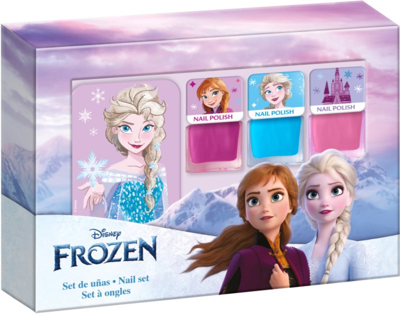 Disney Frozen Nail Set set de lacuri de unghii pentru copii 3y+ Pink, Blue, Pink 3x4.5 ml