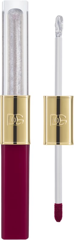 Dolce&Gabbana Make It Double! Lip Tint & Gloss Duo ruj rezistent si luciu de buze. 2 in 1 culoare 06 Grape Soda - Berry & Silver Shimmer 2x2 ml